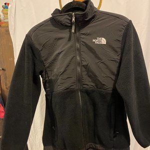 The North Face TNF Fleece Jacket Coat Black  Nice Condition Girls Large